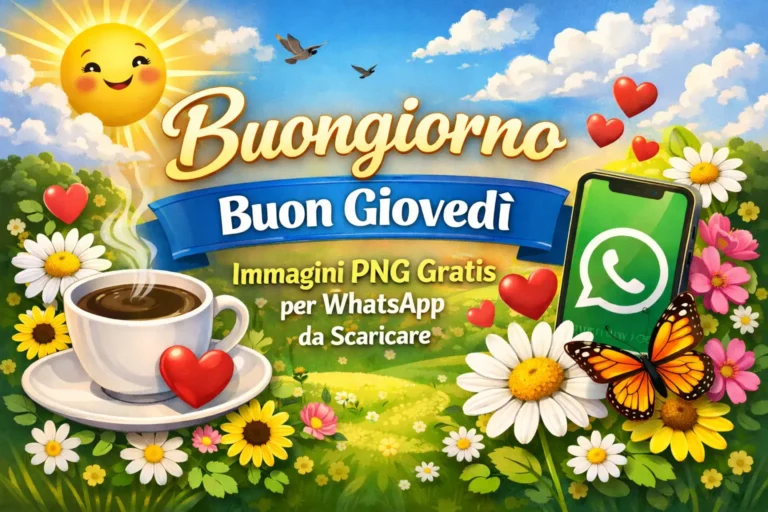 Buongiorno Buon Giovedì – Immagini PNG Gratis per WhatsApp da Scaricare